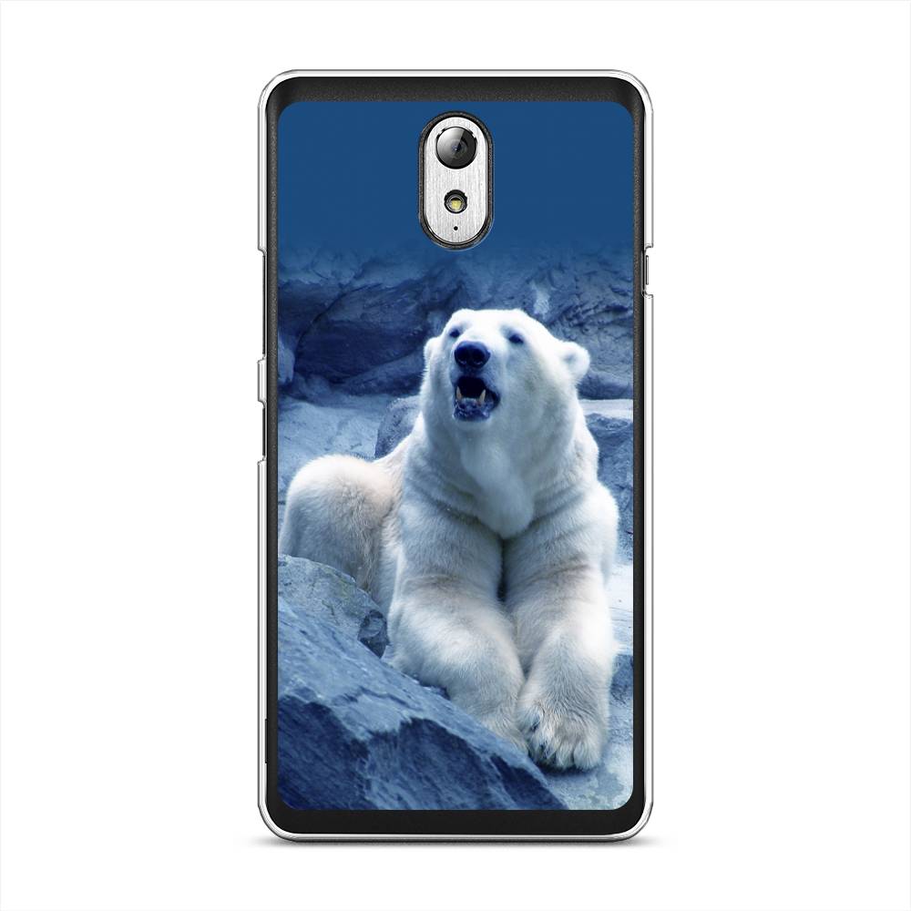 

Чехол на Lenovo Vibe P1m "Белый медведь", Голубой;белый, 111350-1