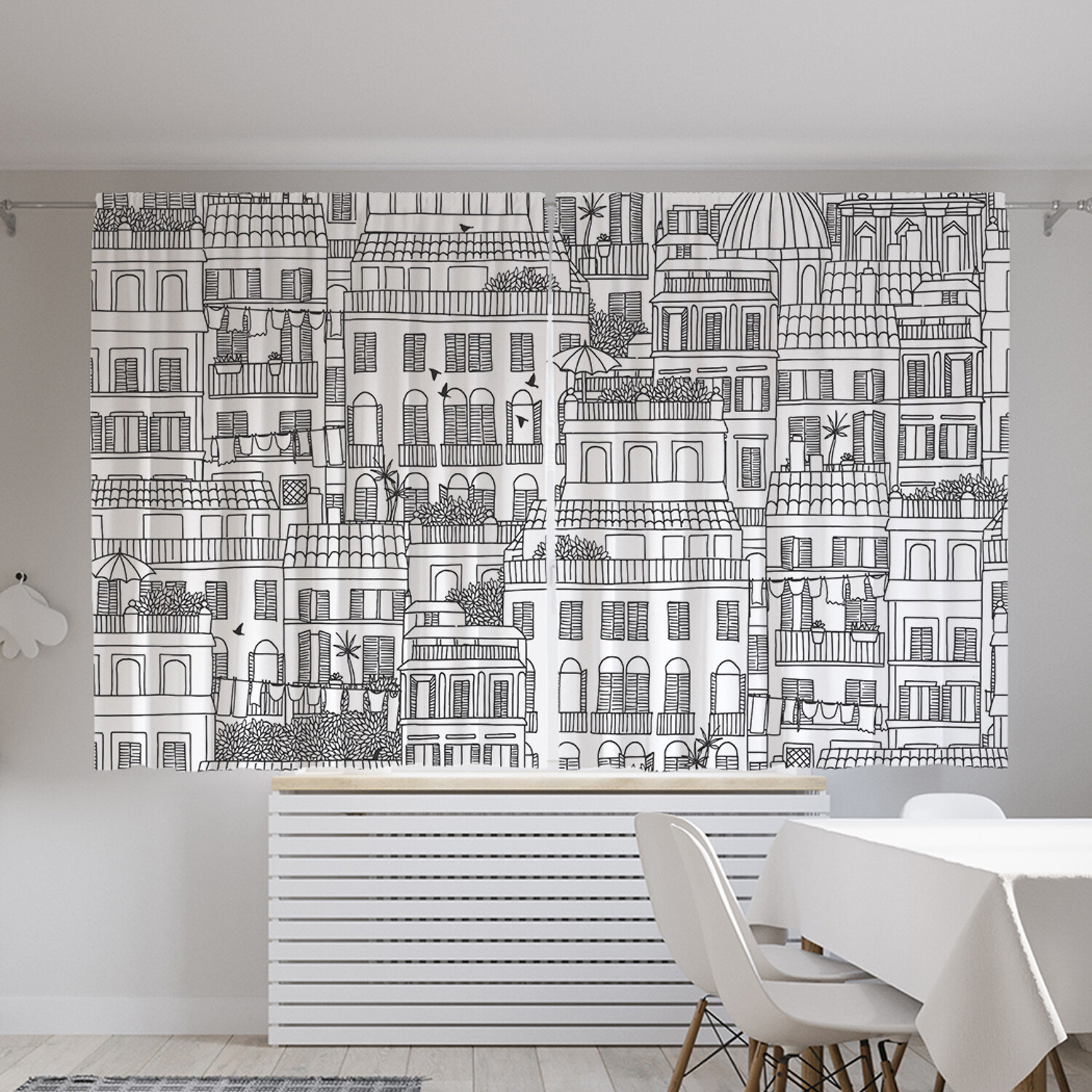 

Классические шторы JoyArty "Паттерн архитектура города", Oxford DeLux, 2шт 145x180 см, Паттерн архитектура города