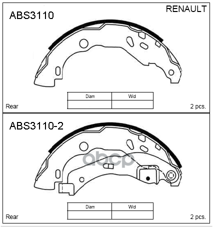 

Колодки Барабанные С Abs Renault Clio 1.2i-1.9dti 98> ALLIED NIPPON ABS3110 Abs3110