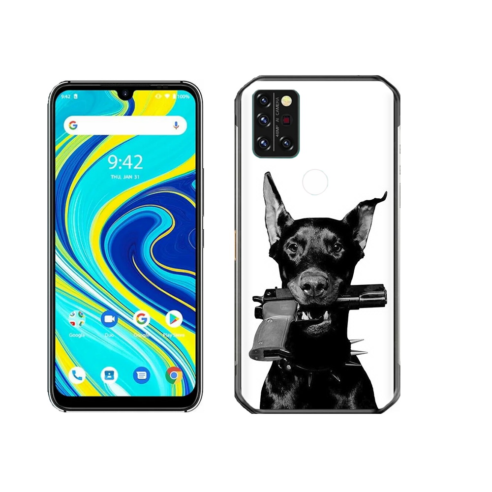 

Чехол MyPads Tocco для Umidigi A7 Pro доберман с пистолетом, Прозрачный, Tocco