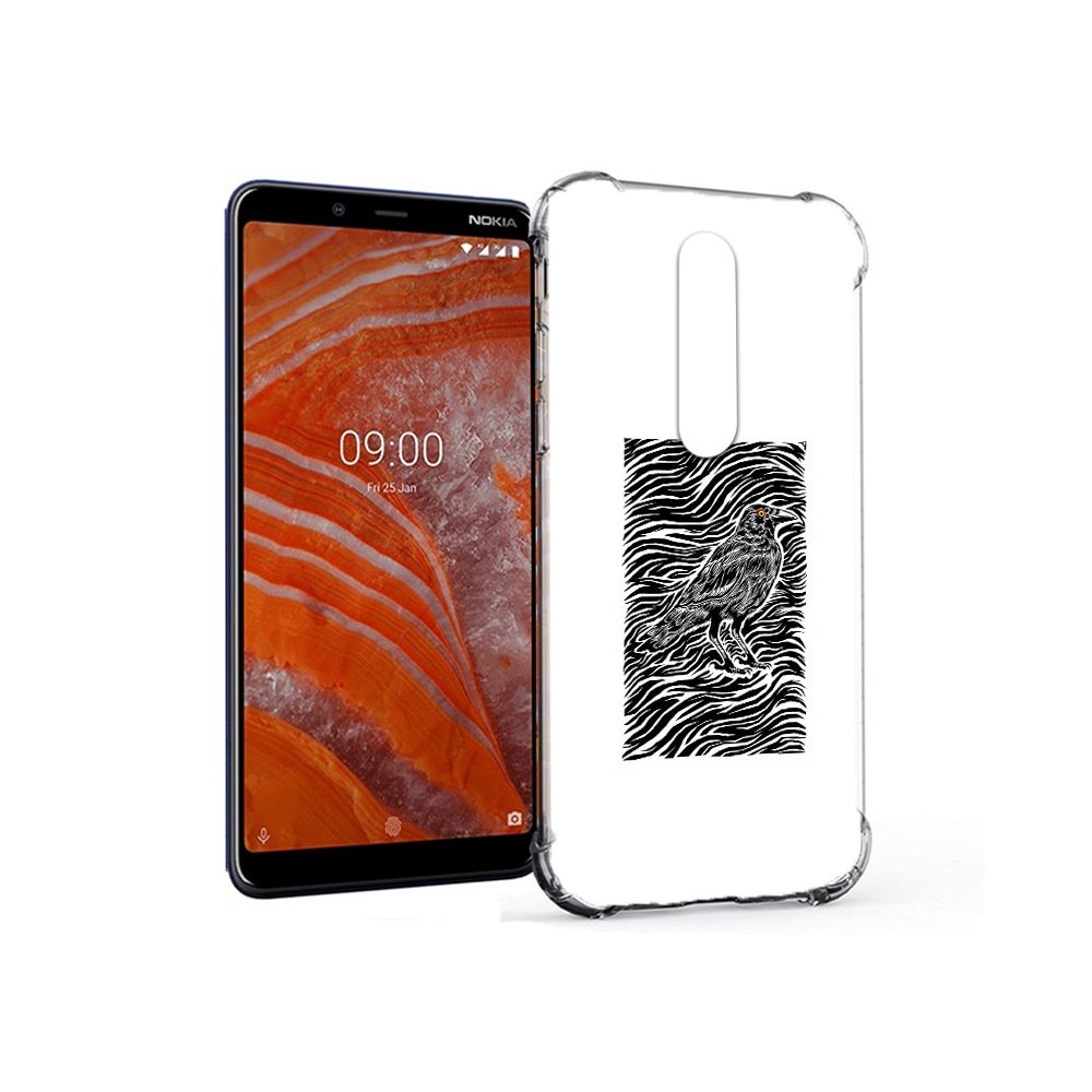 

Чехол MyPads Tocco для Nokia 3.1 Plus ворон в абстракции (PT121397.96.272), Прозрачный, Tocco