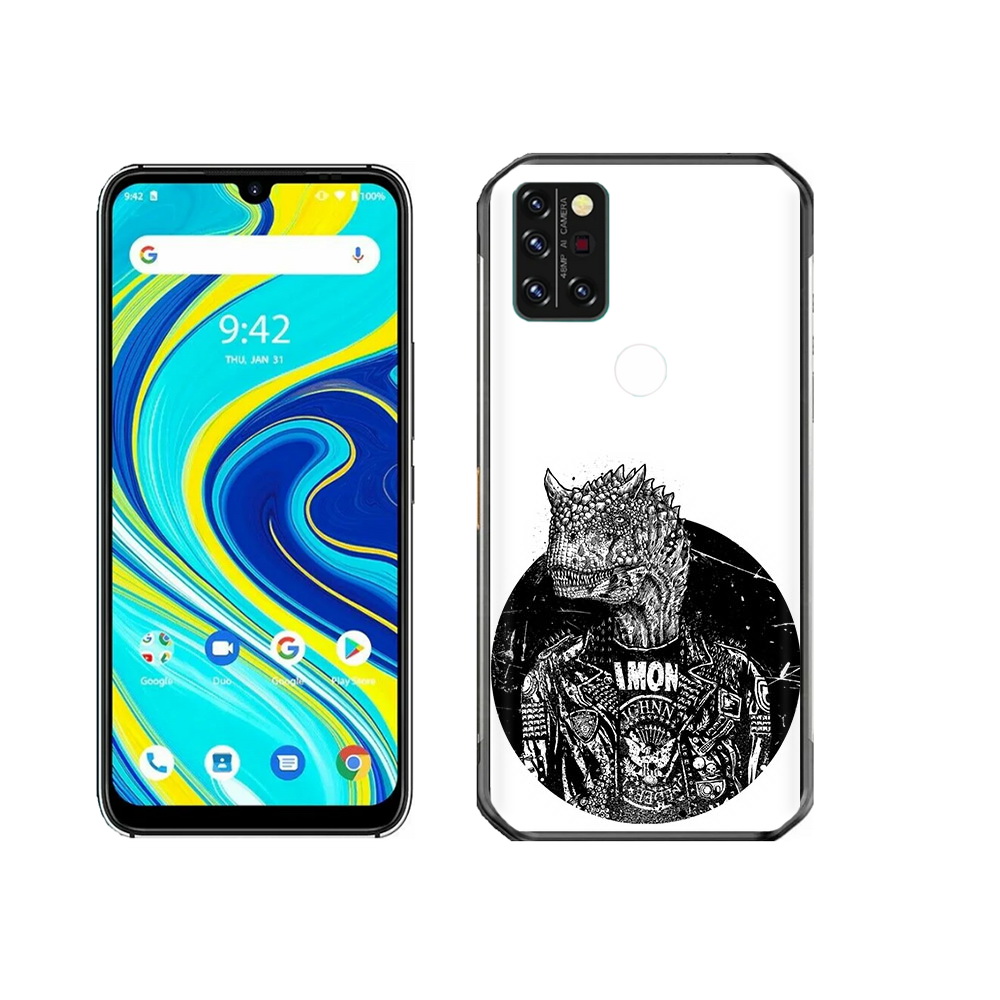 

Чехол MyPads Tocco для Umidigi A7 Pro динозавр в куртке, Прозрачный, Tocco