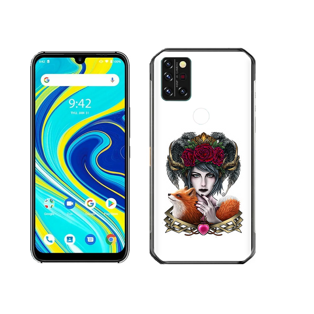 

Чехол MyPads Tocco для Umidigi A7 Pro девушка с лисой, Прозрачный, Tocco
