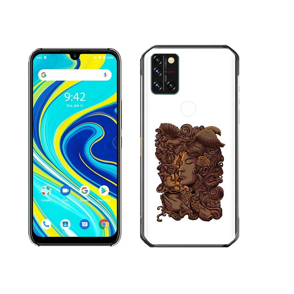 

Чехол MyPads Tocco для Umidigi A7 Pro девушка с длинными волосами абстракция, Прозрачный, Tocco