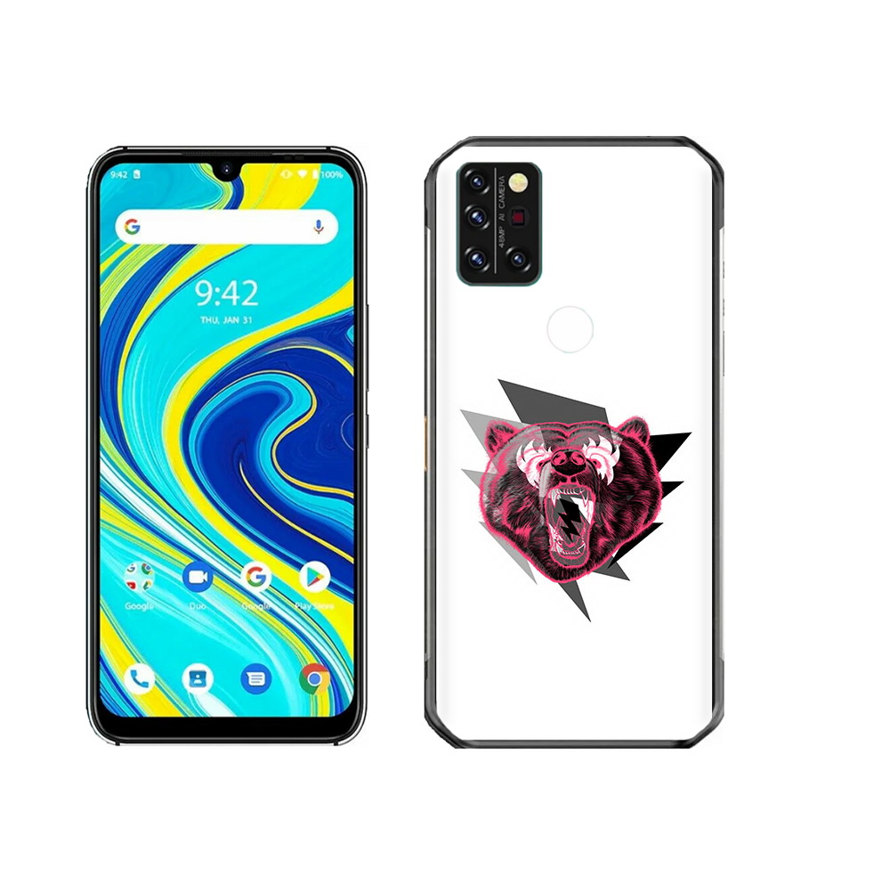 

Чехол MyPads Tocco для Umidigi A7 Pro грозовой медведь, Прозрачный, Tocco