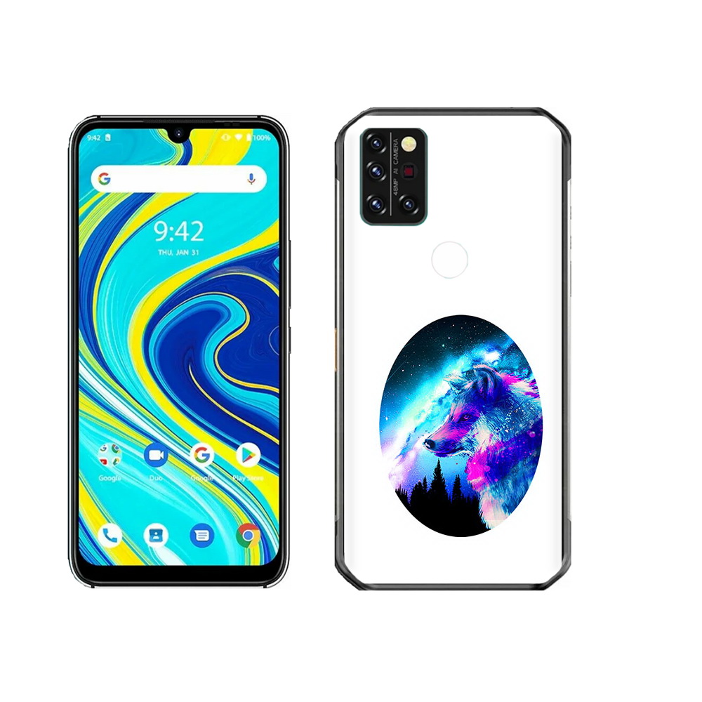 

Чехол MyPads Tocco для Umidigi A7 Pro голубой волк, Прозрачный, Tocco