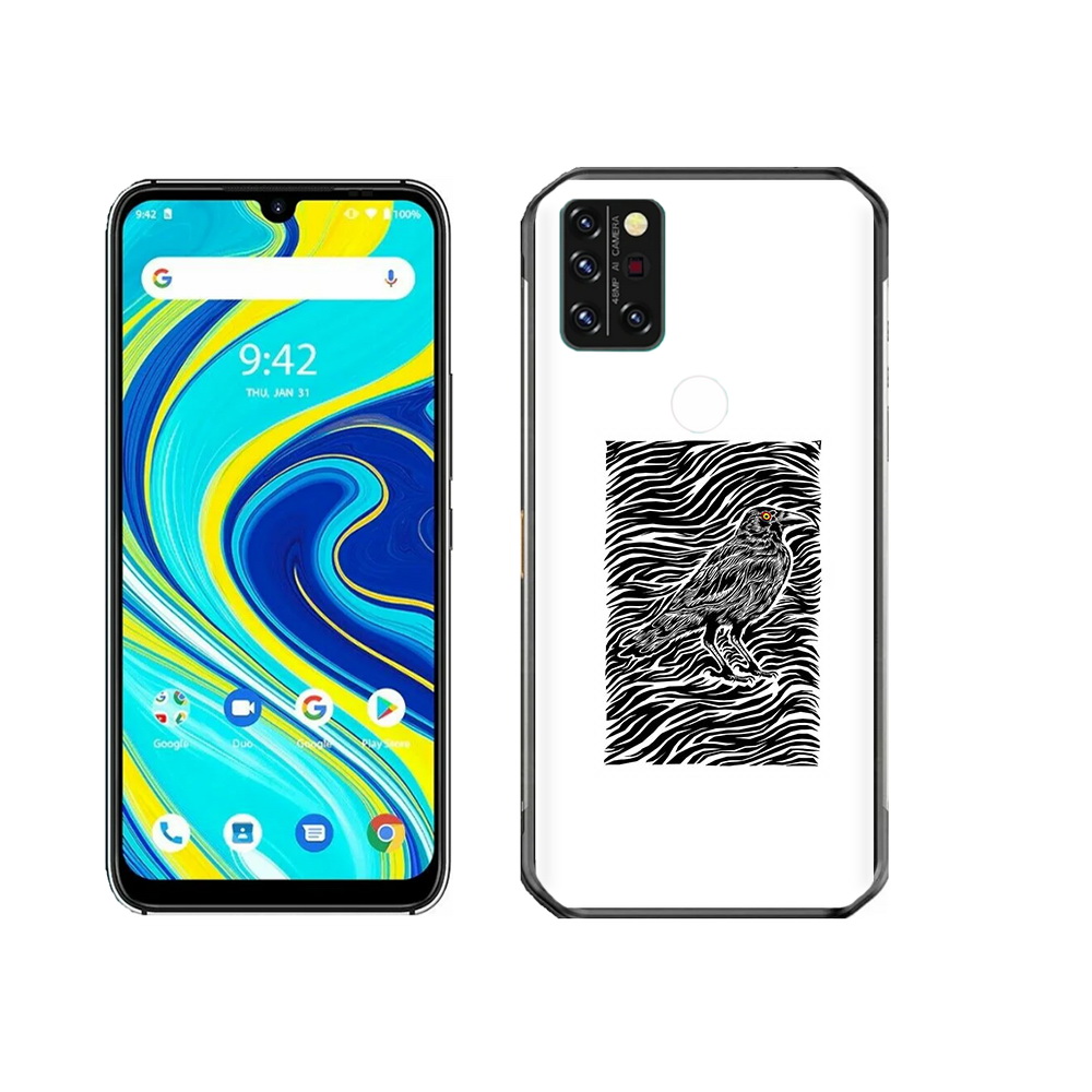 

Чехол MyPads Tocco для Umidigi A7 Pro ворон в абстракции, Прозрачный, Tocco