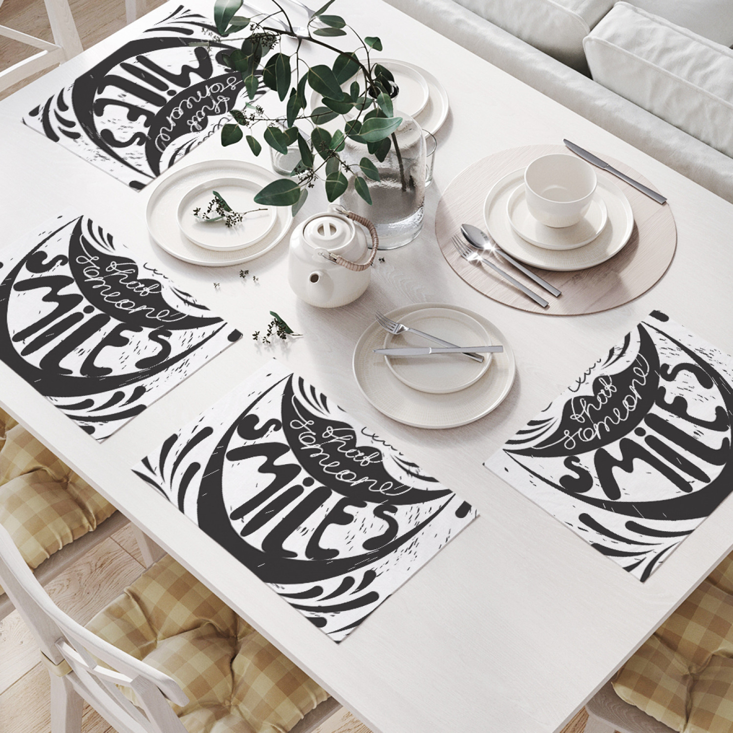 

Комплект салфеток JoyArty "Причина для улыбки" (32х46 см, 4 шт.), Белый, Причина для улыбки