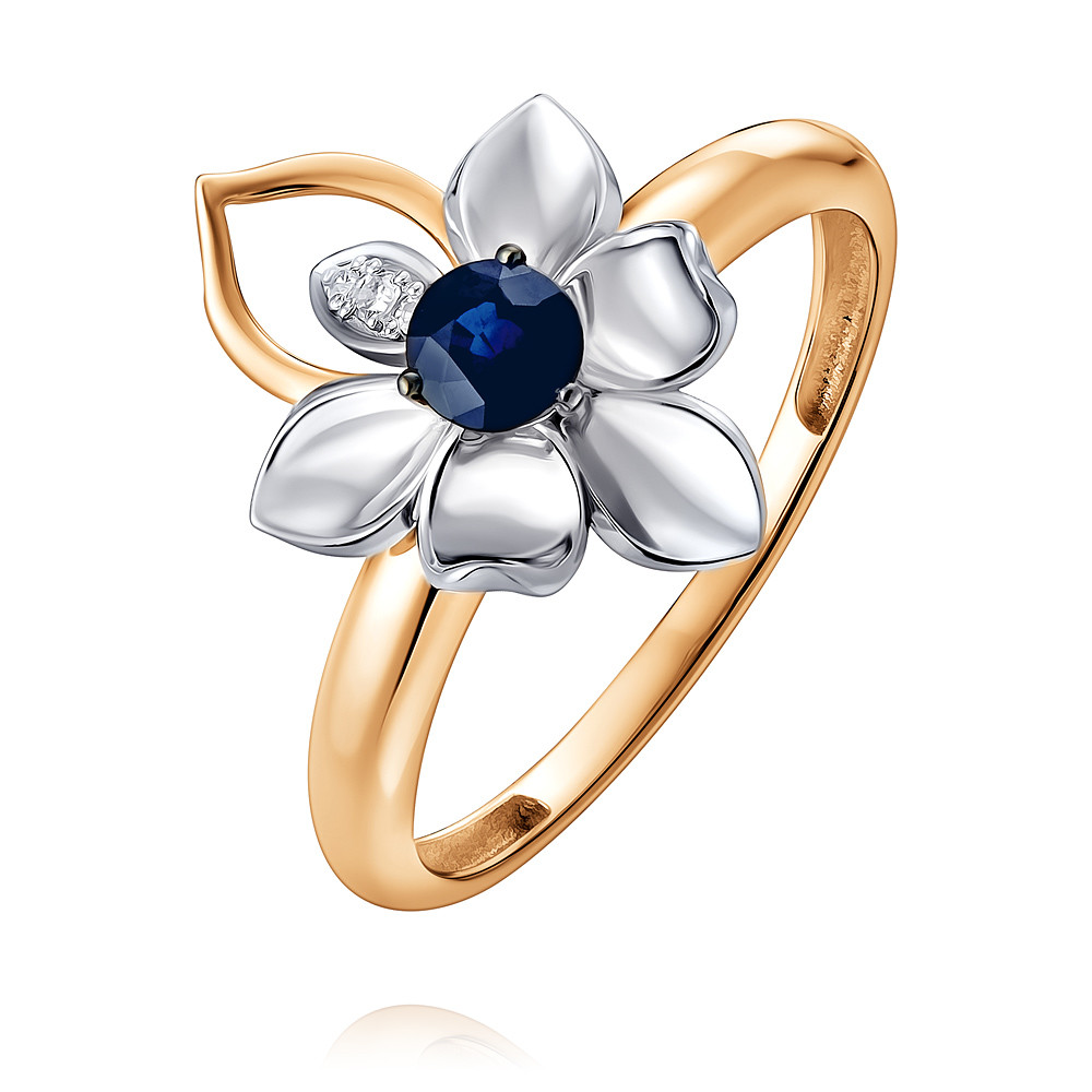 

Кольцо из красного золота с бриллиантом/сапфиром р. , ADAMAS 1424127-А50ДЧ-432, 1424127-А50ДЧ-432