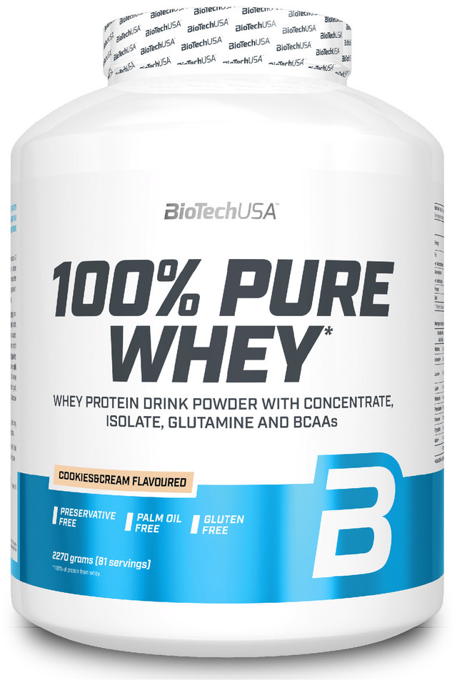 фото Протеин biotechusa 100% pure whey 2270 г, печенье-крем