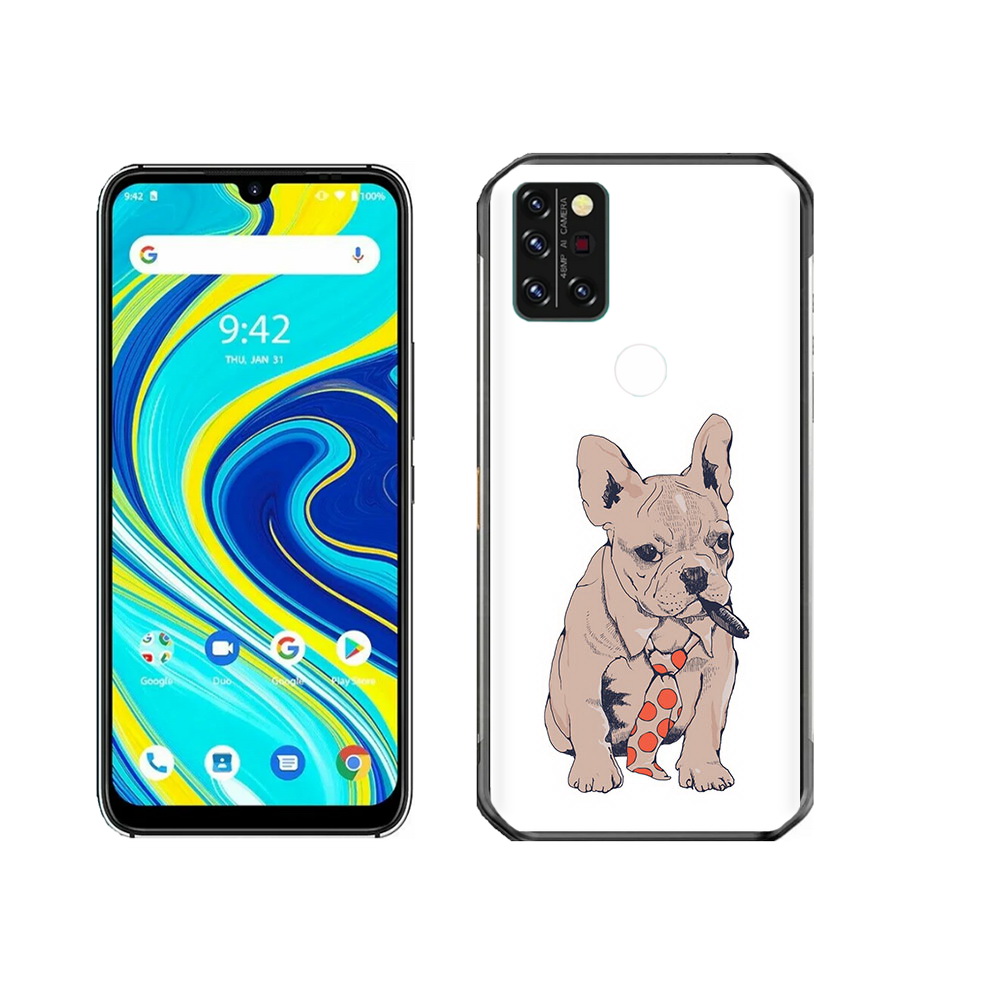 

Чехол MyPads Tocco для Umidigi A7 Pro бульдог с сигарой, Прозрачный, Tocco