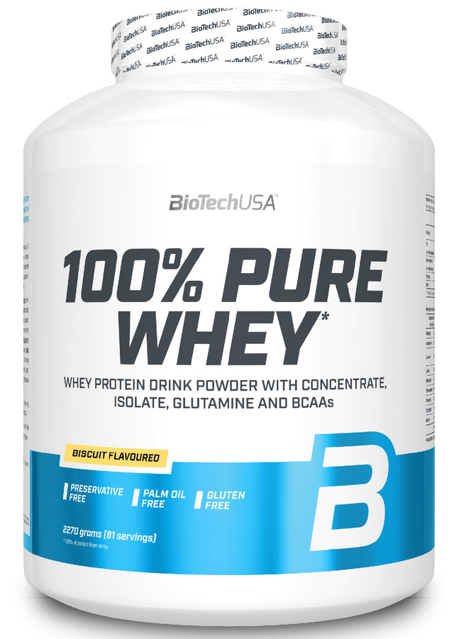 фото Протеин biotechusa 100% pure whey 2270 г, бисквит