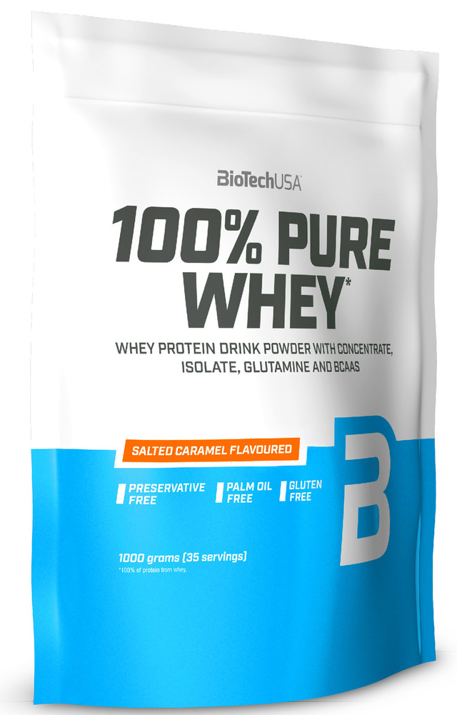 Протеин BioTechUSA 100% Pure Whey 1000 г, солёная карамель
