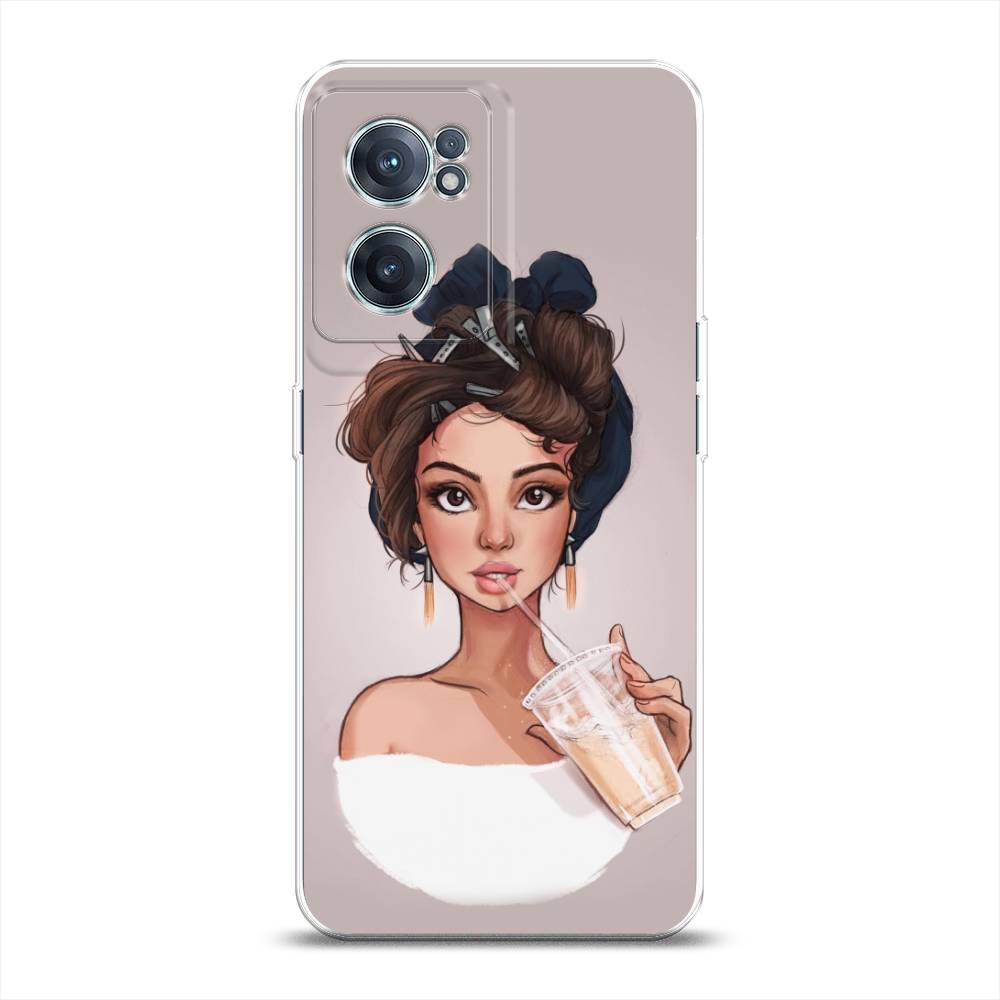 

Чехол на OnePlus Nord CE 2 5G "Девушка с фраппе", Серый, 152650-6