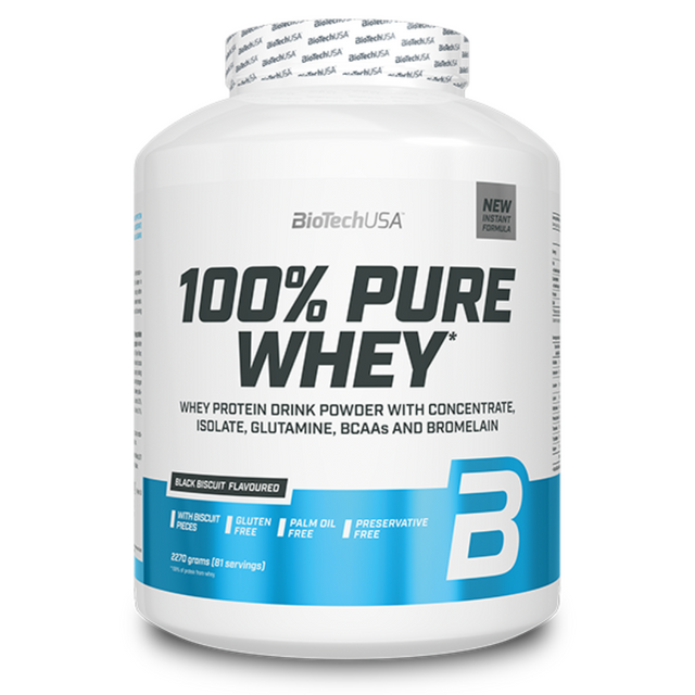 фото Протеин biotechusa 100% pure whey 2270 г, чёрный бисквит