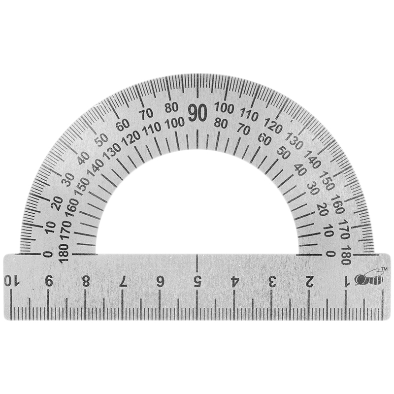 

Транспортир 10см, металл. ТС-10, 5 шт, Серебристый