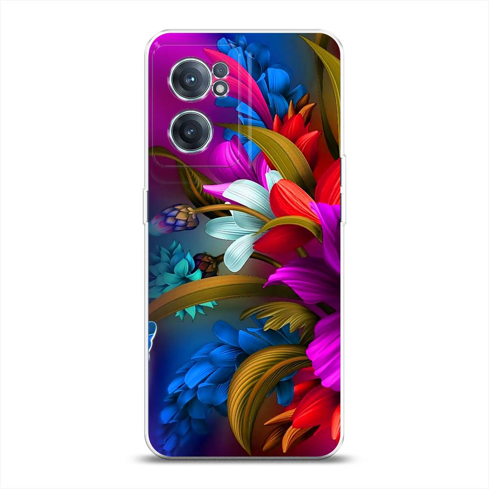 

Чехол на OnePlus Nord CE 2 5G "Фантастические цветы", Фиолетовый;красный;синий, 152650-2