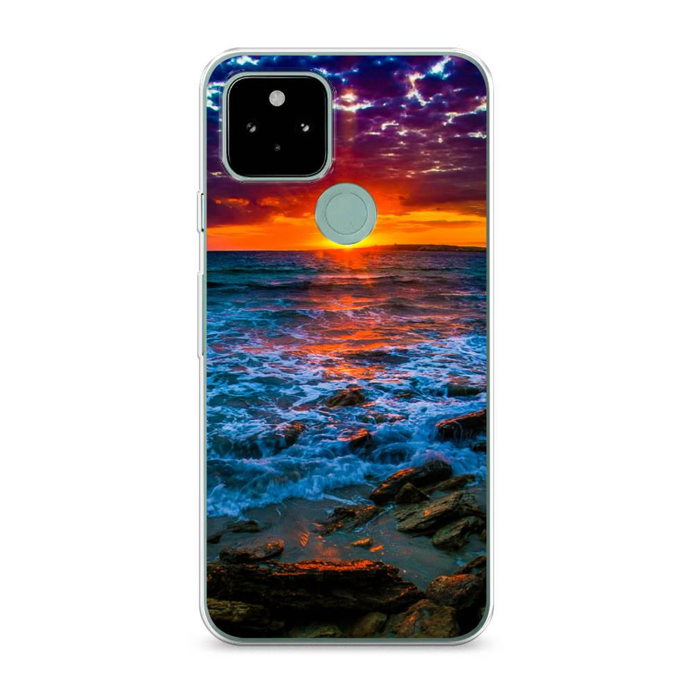

Чехол для Google Pixel 5A "Закат 1", Оранжевый;синий, 271050-2