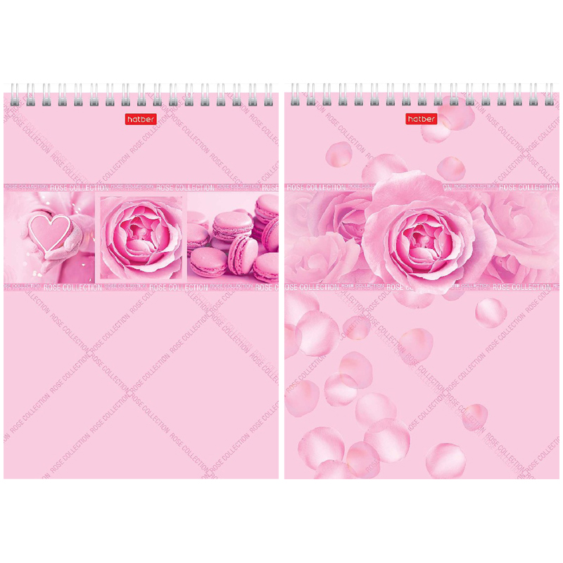 

Блокнот А5 96л., на гребне Hatber Rose, розовый блок, глянц. ламинация