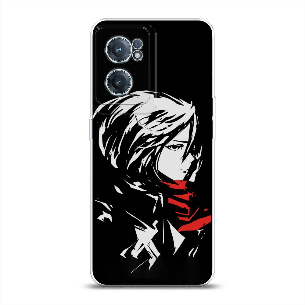 

Чехол на OnePlus Nord CE 2 5G "Микаса минимализм", Черный;серый;красный, 152650-4