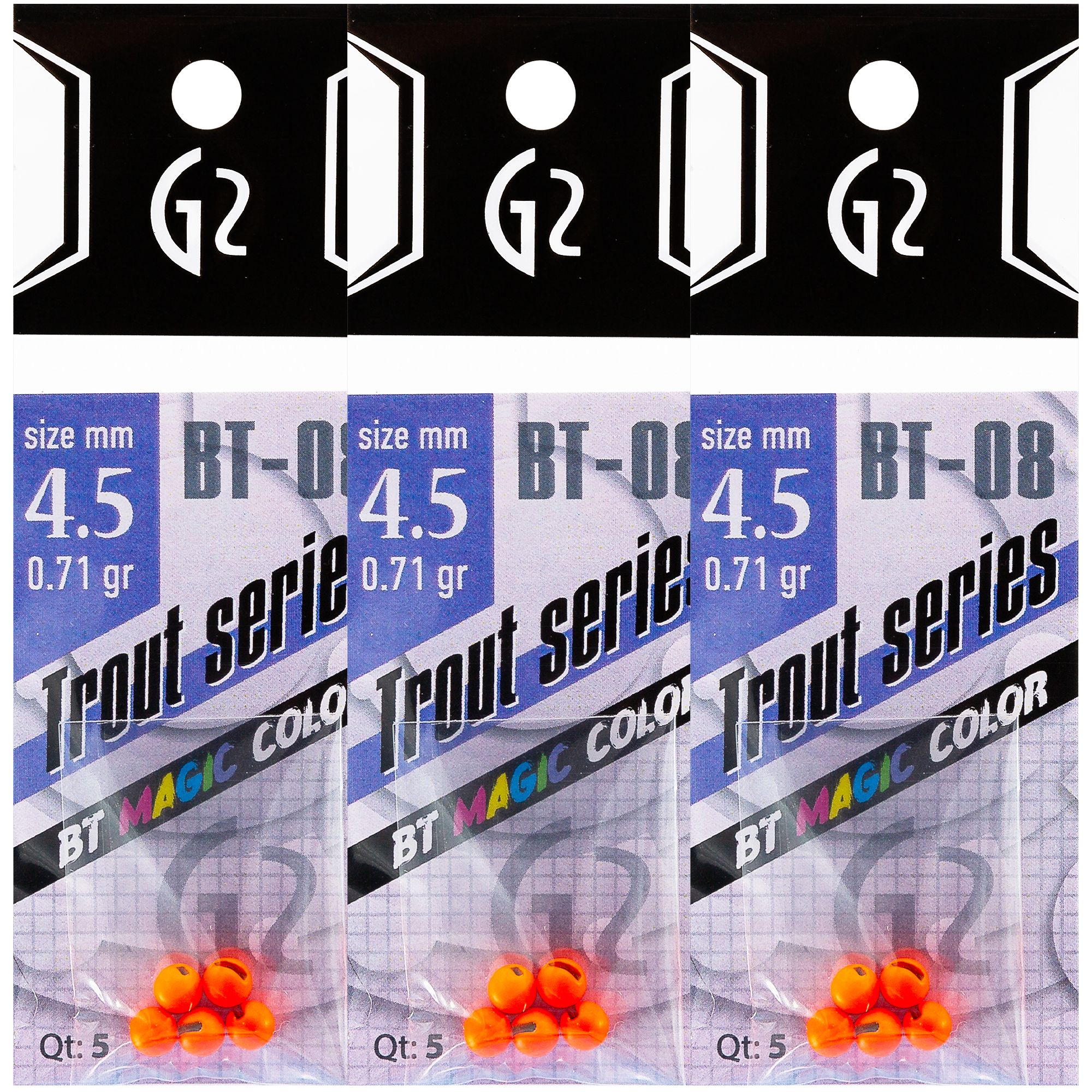 

Вольфрамовые грузила G2 Bt Magik Color 0.71 гр цвет Оранжевый, 15 шт, Bt Magic Color