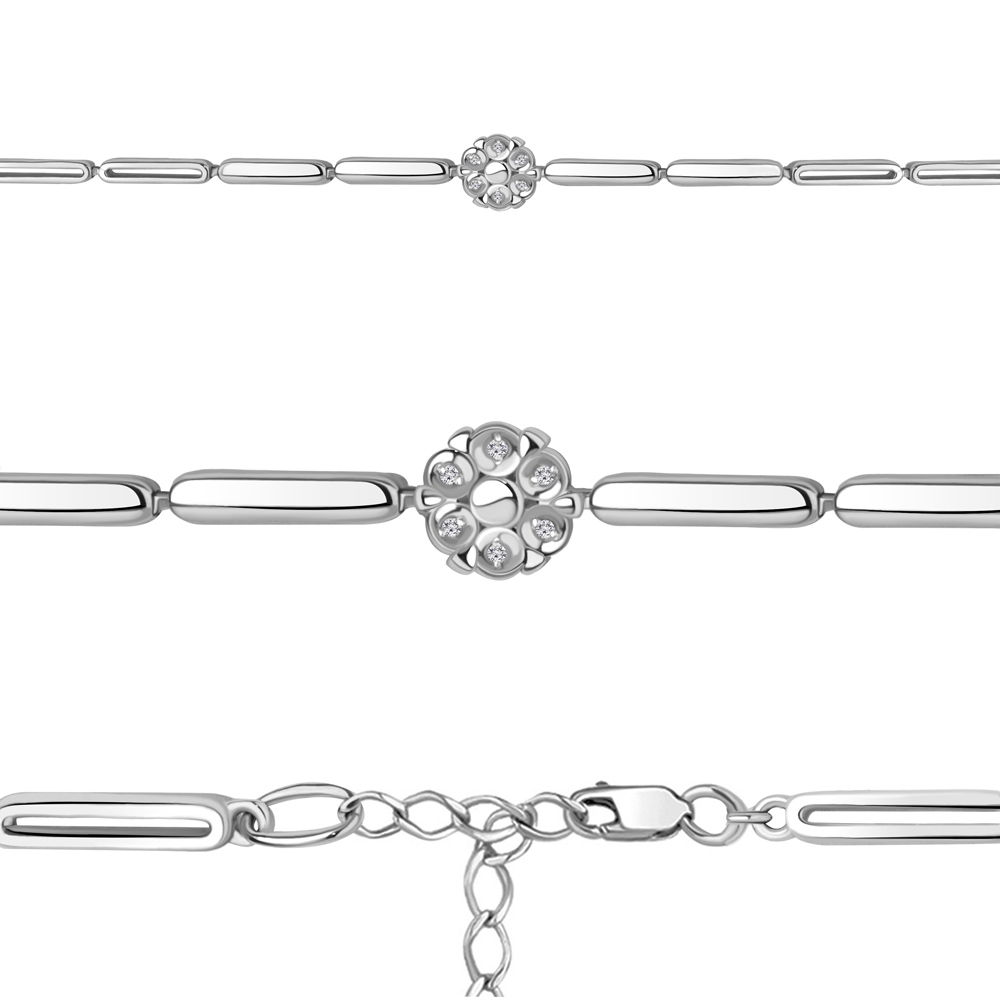 

Браслет из серебра с бриллиантом р.  Aquamarine 070073_925_р, 070073_925_р