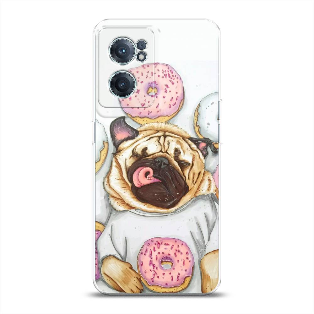 

Чехол на OnePlus Nord CE 2 5G "Счастливый мопс", Розовый;бежевый;коричневый, 152650-1