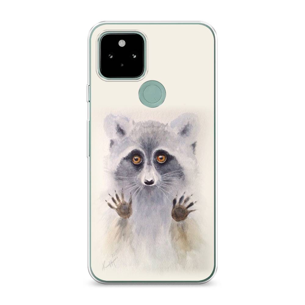

Чехол для Google Pixel 5A "Енот за стеклом", Бежевый;серый, 271050-4