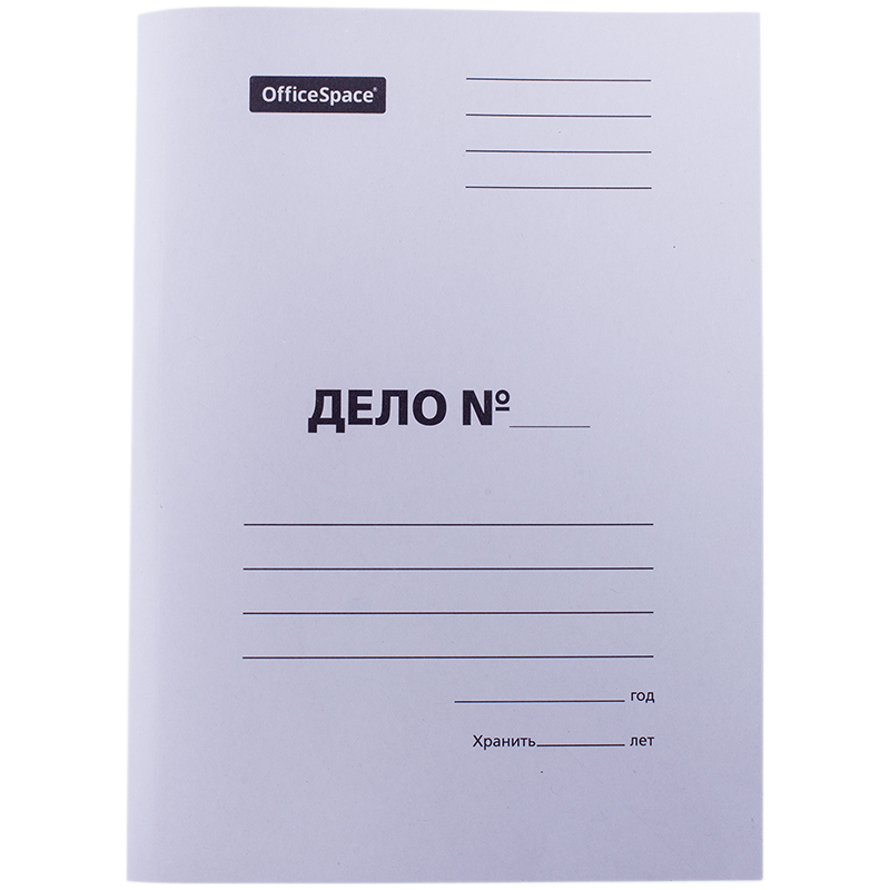 Скоросшиватель Дело, картон немелованный, 320 г/м2, белый, пробитый, 50 шт