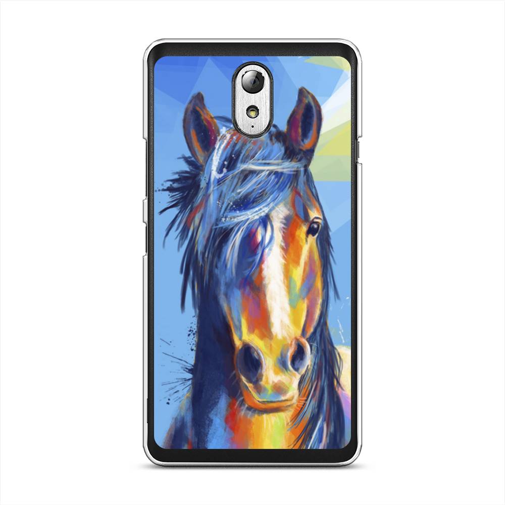 

Чехол на Lenovo Vibe P1m "Лошадь арт 3", Голубой;желтый;синий, 111350-1