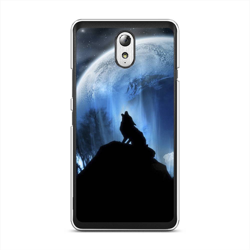 

Чехол на Lenovo Vibe P1m "Волк 2", Синий;черный;белый, 111350-1