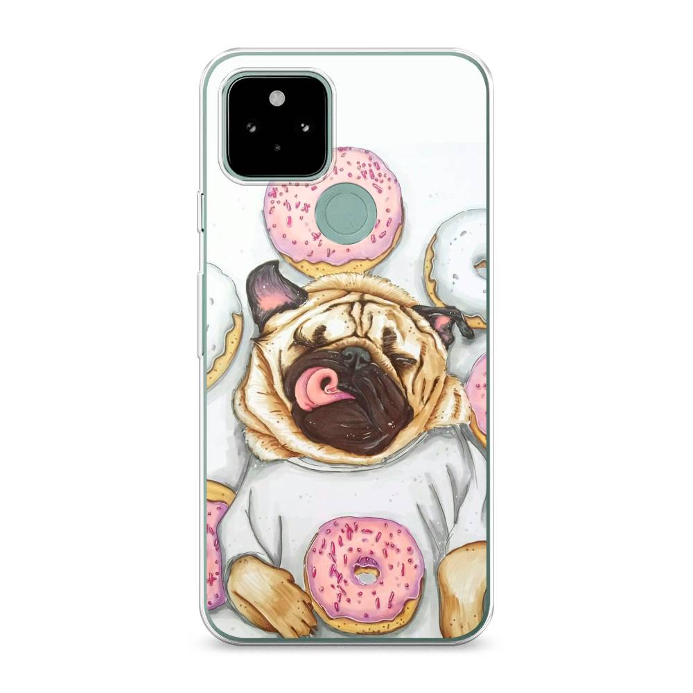 

Чехол для Google Pixel 5A "Счастливый мопс", Розовый;бежевый;коричневый, 271050-1