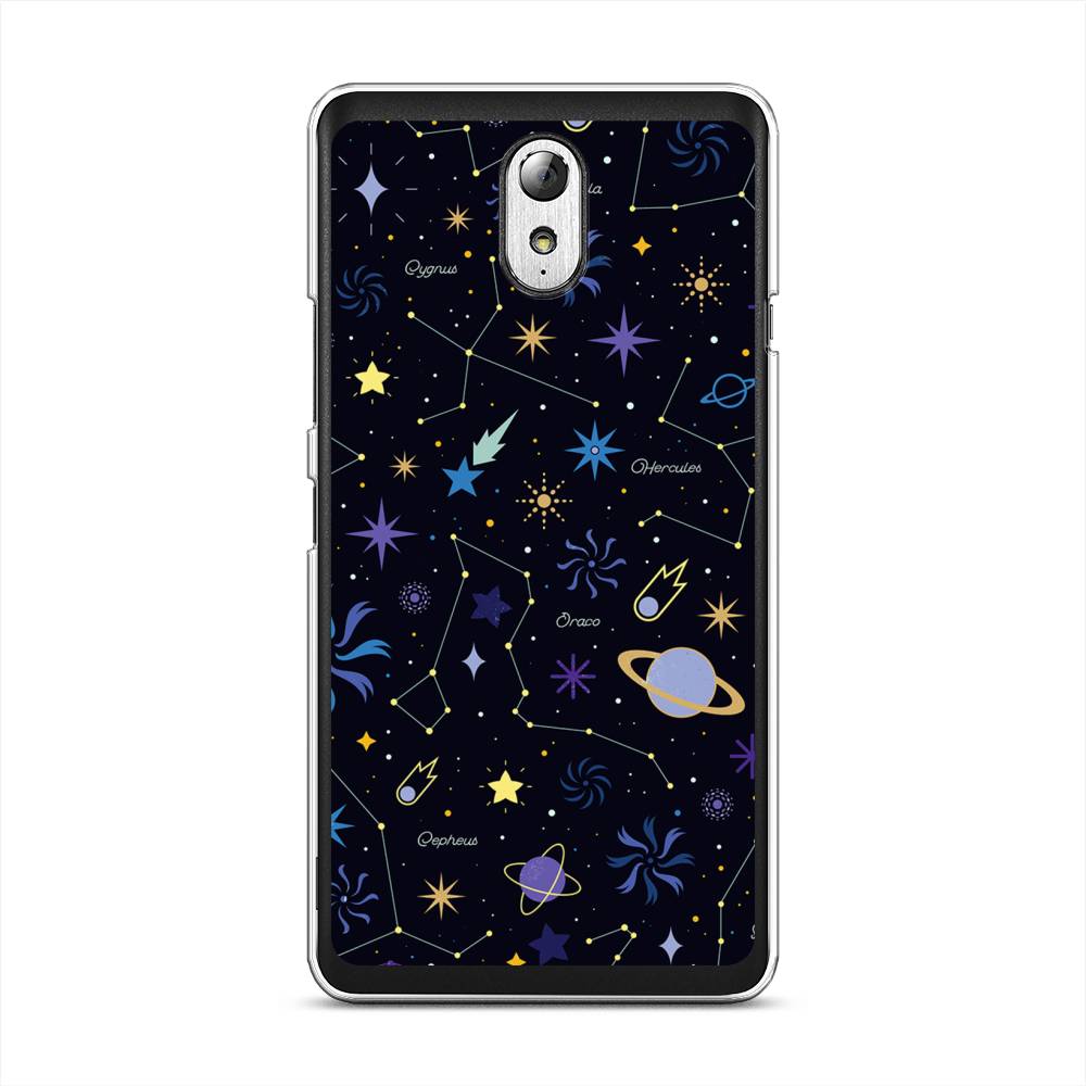 

Чехол на Lenovo Vibe P1m "Цветной космос", Желтый, 111350-2