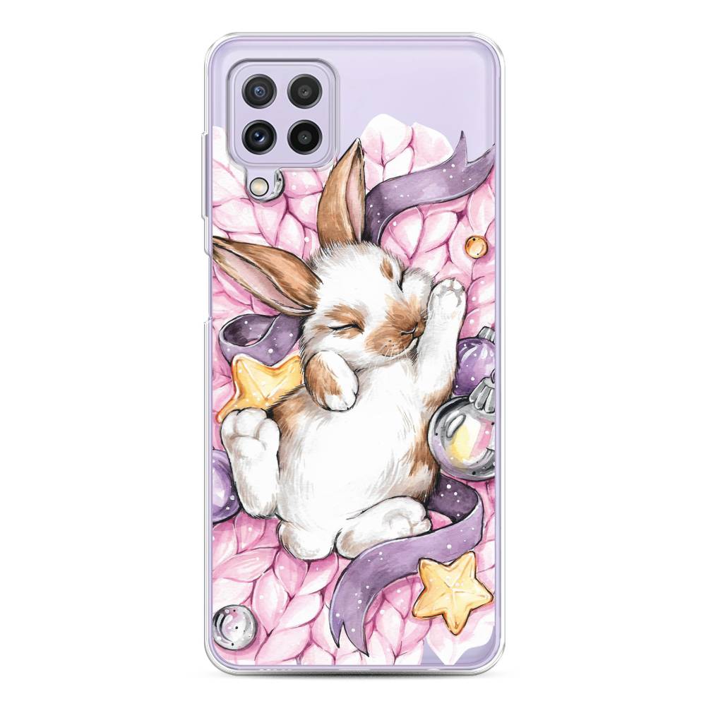 

Чехол на Samsung Galaxy A22/M22/M32 "Кролик спит", Розовый;белый, 2103150-5