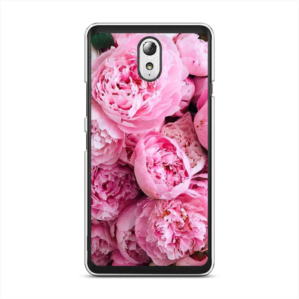 

Чехол на Lenovo Vibe P1m "Розовые пионы", Бежевый;розовый, 111350-2