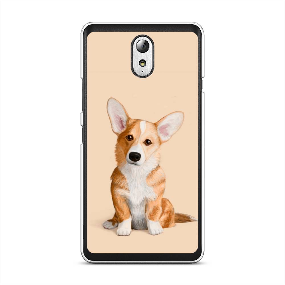 

Чехол на Lenovo Vibe P1m "Грустный Корги", Коричневый;бежевый, 111350-1