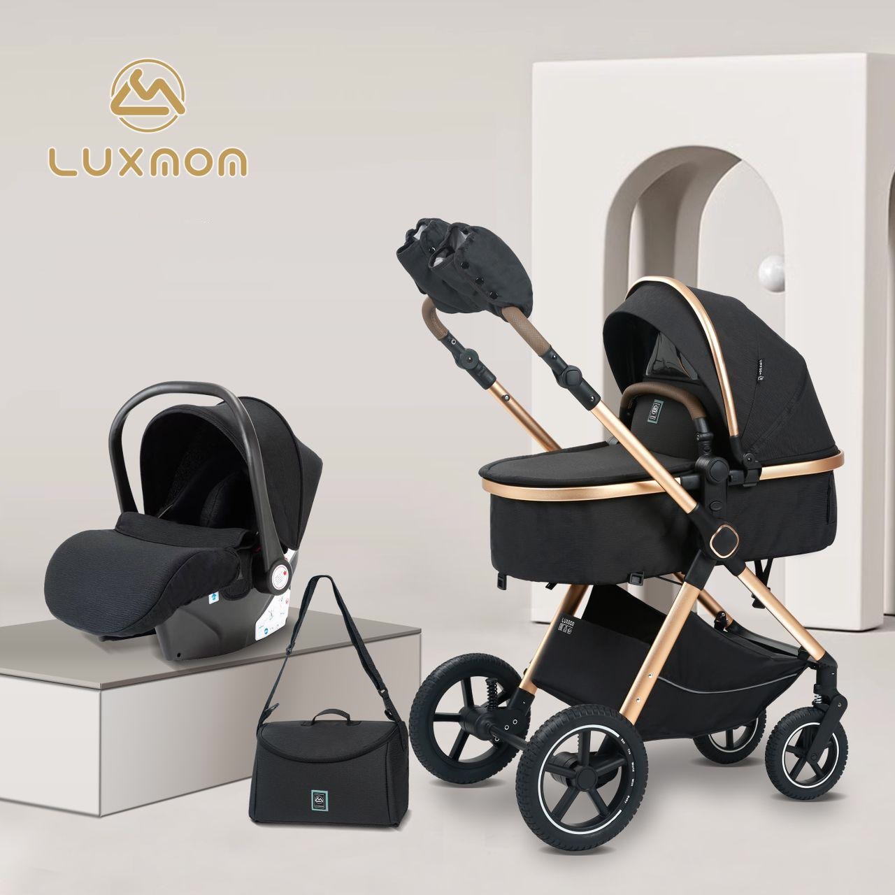 

Коляска-трансформер 3 в 1 Luxmom A6, черный, A6