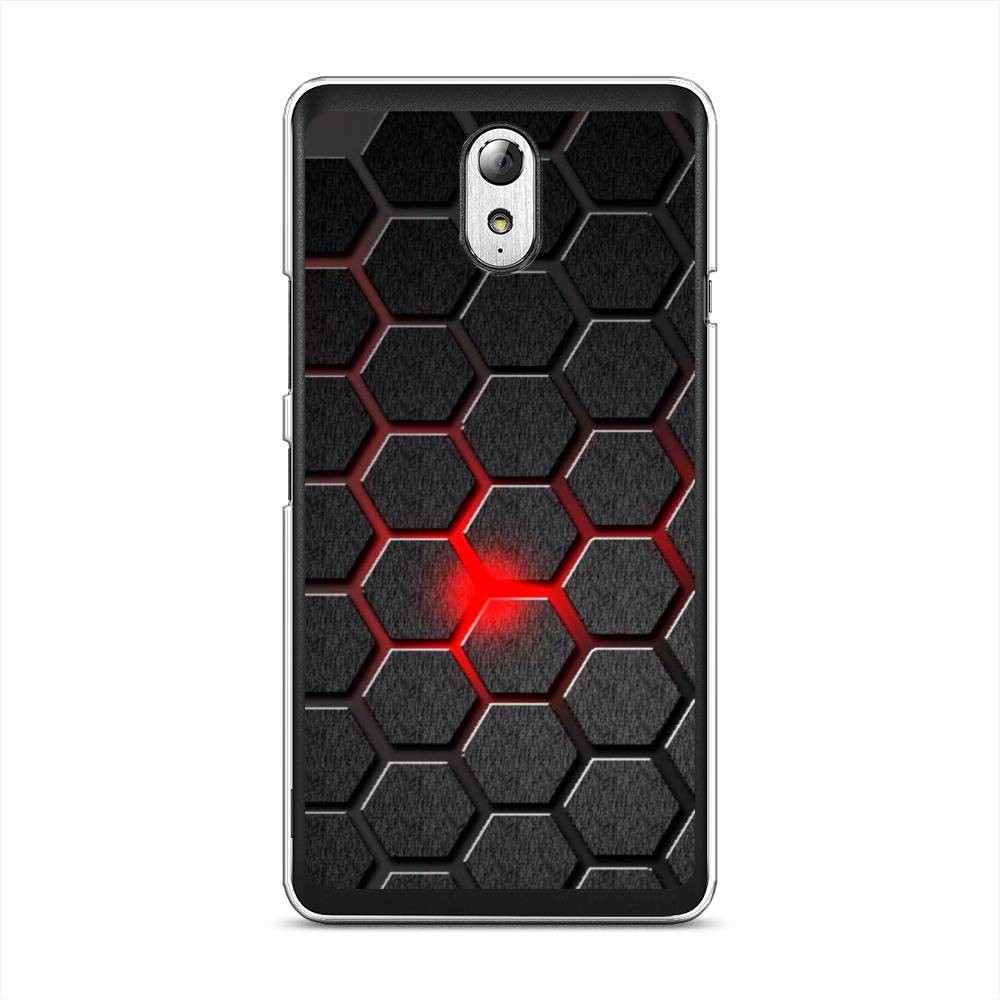 

Чехол на Lenovo Vibe P1m "Соты красные", Красный;черный;серый, 111350-3