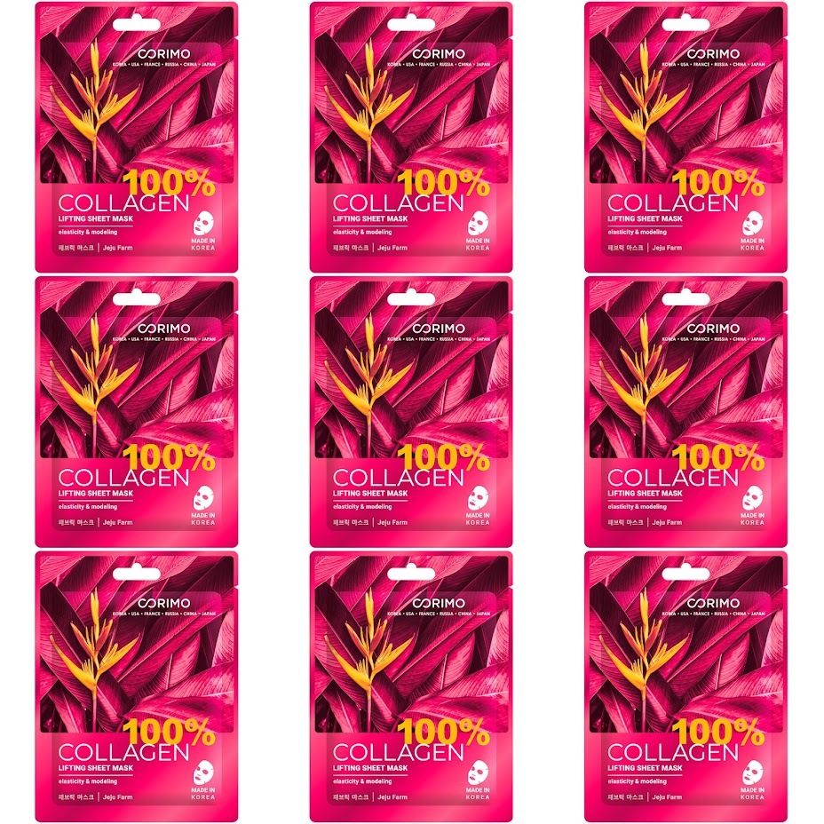 

Тканевая маска для лица Corimo 100% COLLAGEN Лифтинг 22 г 9 шт, 8809722153177