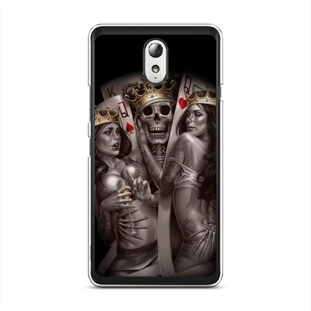 

Чехол на Lenovo Vibe P1m "Карты король и королевы", Серый;желтый, 111350-6
