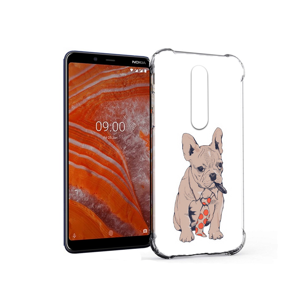 

Чехол MyPads Tocco для Nokia 3.1 Plus бульдог с сигарой (PT121397.96.250), Прозрачный, Tocco