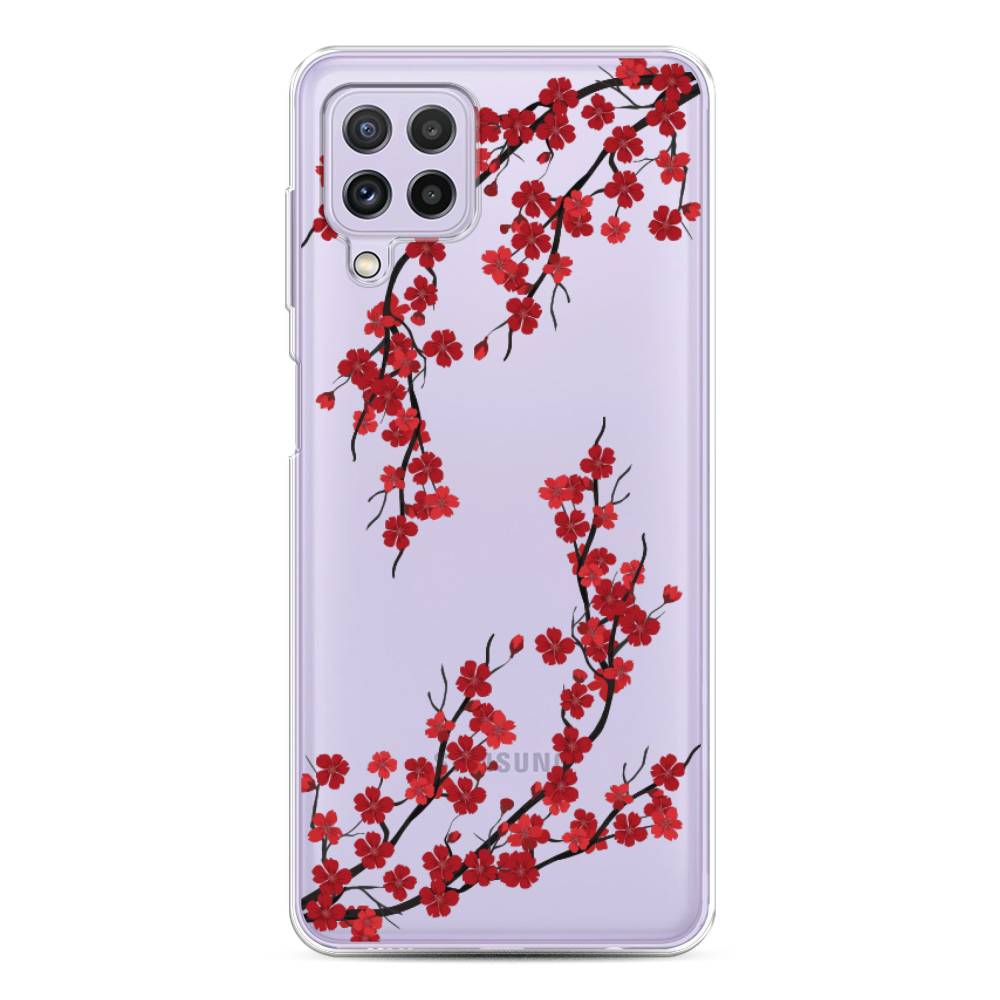 

Чехол на Samsung Galaxy A22/M22/M32 "Красная сакура", Красный;черный, 2103150-2