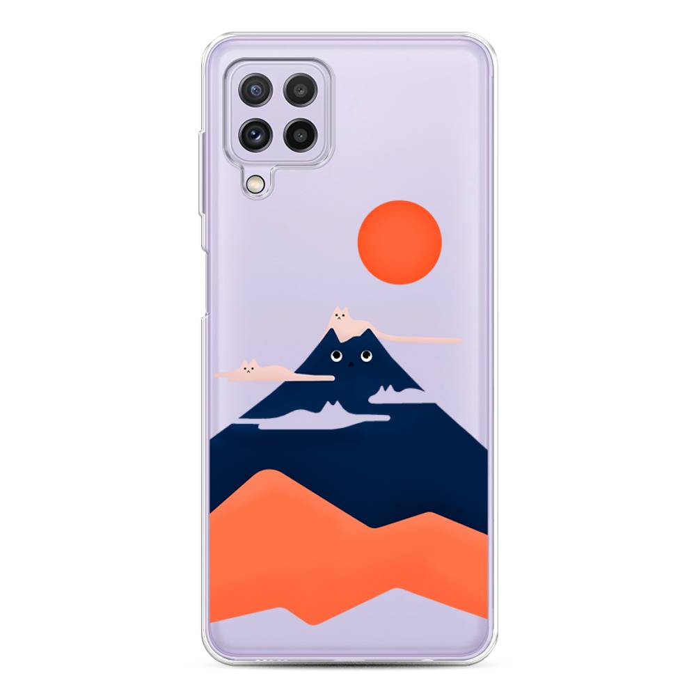 

Чехол на Samsung Galaxy A22/M22/M32 "Кот-гора", Черный;оранжевый, 2103150-4
