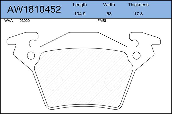 Тормозные колодки AywiParts дисковые AW1810452 1453₽