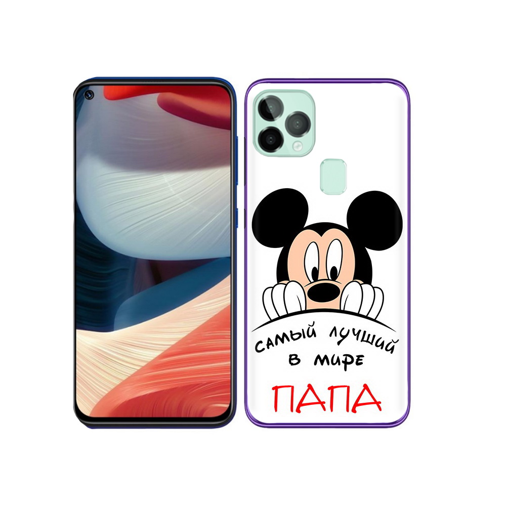 

Чехол MyPads Tocco для Oukitel C22 Самай лучший папа Микки Маус, Прозрачный, Tocco