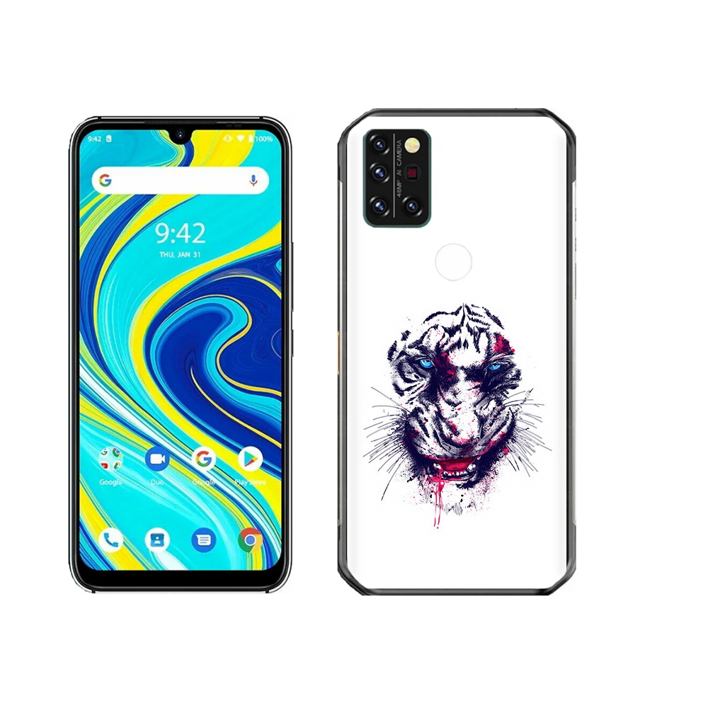 

Чехол MyPads Tocco для Umidigi A7 Pro безумный тигр, Прозрачный, Tocco