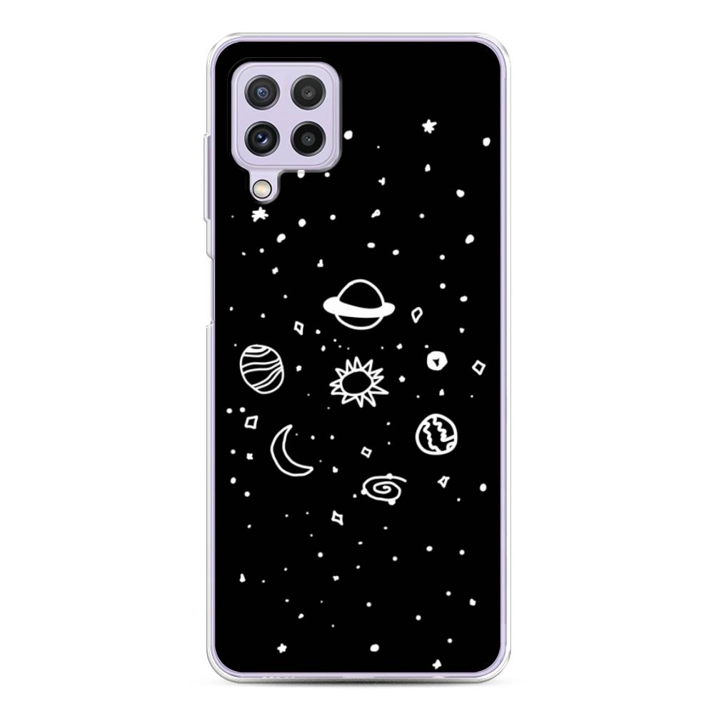 

Чехол для Samsung Galaxy A22/M22/M32 "Дудл солнечной системы", Бежевый;серый, 2103150-2
