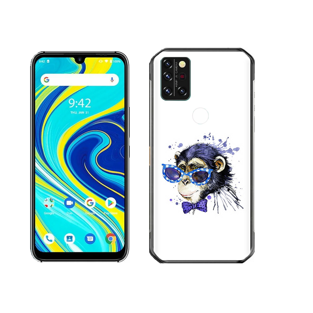 

Чехол MyPads Tocco для Umidigi A7 Pro акварельная обезьяна, Прозрачный, Tocco