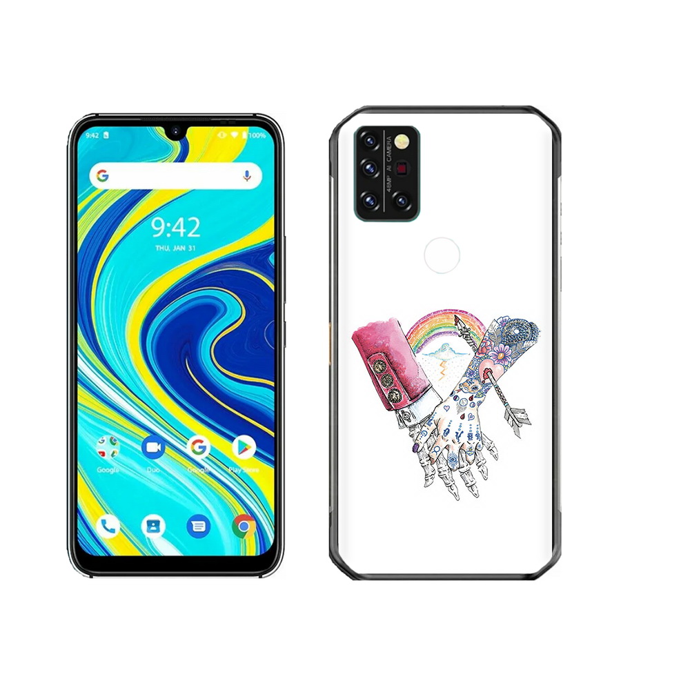 

Чехол MyPads Tocco для Umidigi A7 Pro абстракция руки в татуировках, Прозрачный, Tocco