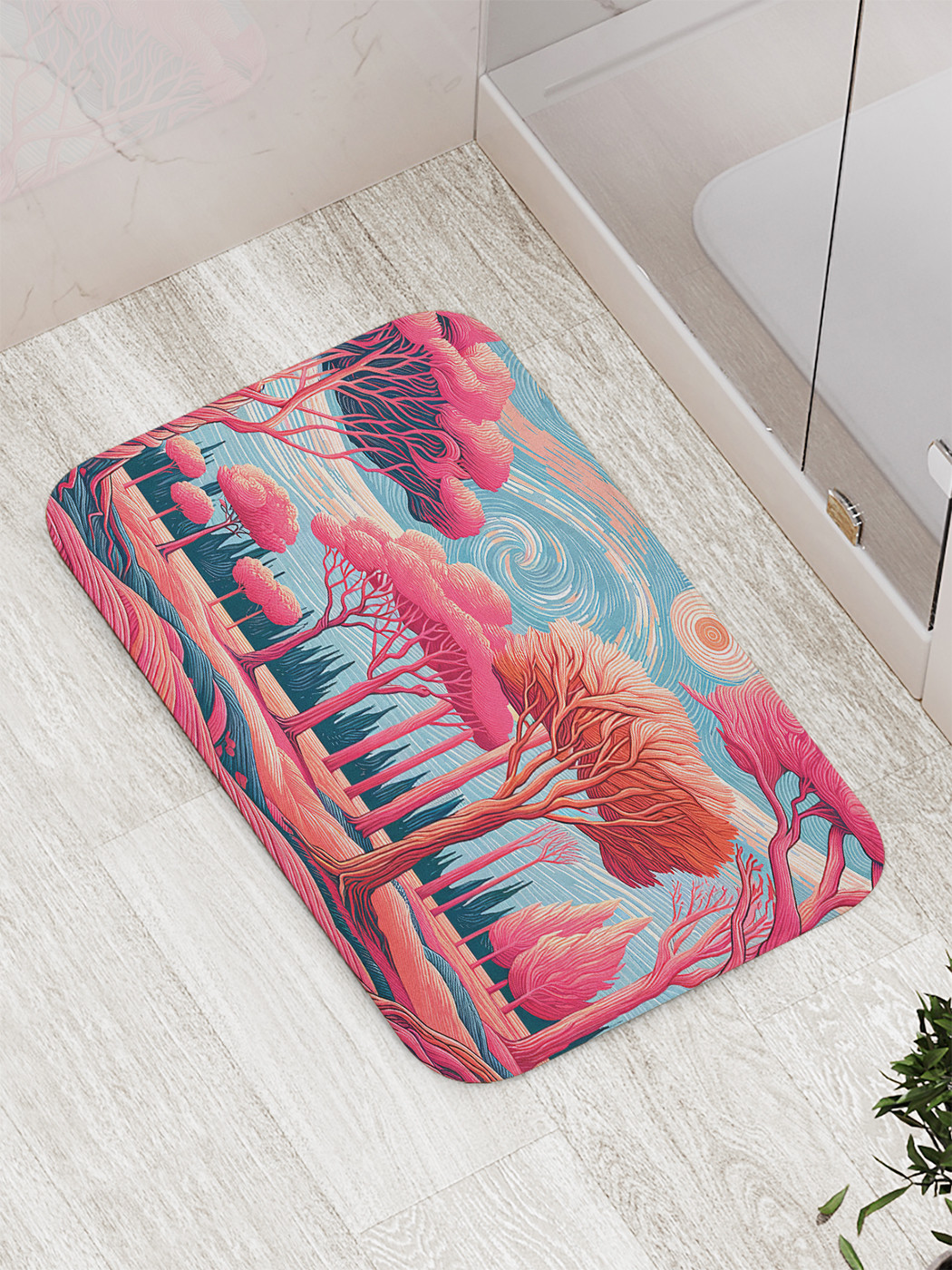 Коврик для ванной и туалета мягкий JoyArty Розовый лес bath_sd1429 1199₽